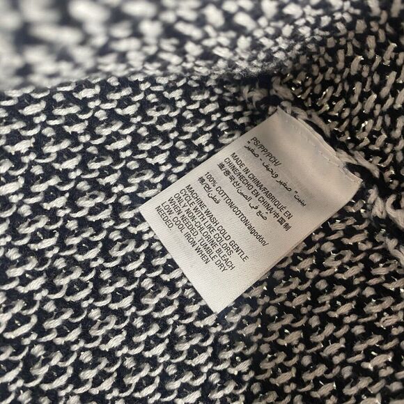 Karen Scott Black & White Cotton Turtleneck Sweater Petite Small - Picture 8 of 11